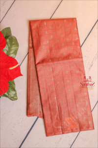 chestnut-red-colour-tussar-saree-with-golden-zari-motif-with-self-blouse