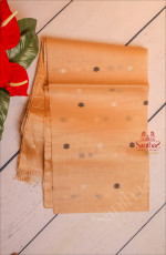 ORGANZA SAREE LACE BROWN COLOUR BODY WITH FLORAL THREAD BUTTA WITH SELF BLOUSE