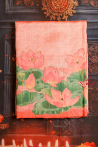 mangalagiri-cotton-dark-peach-colour-body-with-applick-work-and-self-colour-pallu-blouse