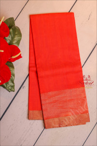 orangish-red-colour-body-with-golden-zari-border-work-and-self-colour-pallu-blouse