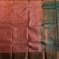 LAVENDER COLOUR BODY WITH JACQUARD FLORAL EMBOSED WITH CONTRAST BLOUSE & BORDER