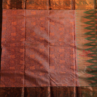 LAVENDER COLOUR BODY WITH JACQUARD FLORAL EMBOSED IN COPPER ZARI WITH CONTRAST BLOUSE & BORDER