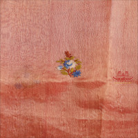 TISSUE SAREE WITH HAND EMBORIDERY WORK IN PINK GOLD COLOUR MIXED