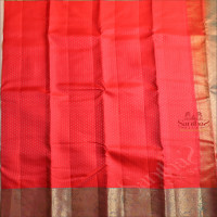 ROSEMILK COLOUR BODY WITH EMBOSED CHECKED BOX AND CONTRAST PALLU & BLOUSE