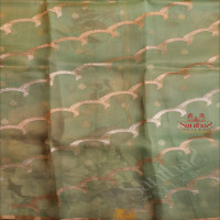 ORGANZA DIGITAL PRINTED SAREE IN LIGHT GREEN COLOUR