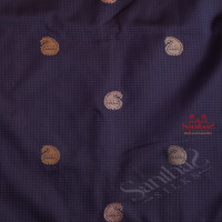 PURE BANARAS SILK SAREE IN NAVY BLUE COLOUR WITH CONTRAST PALLU & BLOUSE