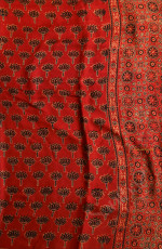 BRICK RED COLOUR MODAL SILK IN AJRAKH PRINT