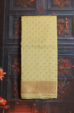  BANARAS COTTON SAREE IN PASTEL GREEN COLOUR