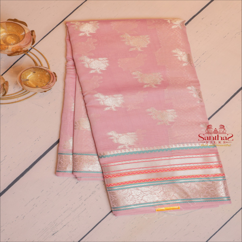  BANARAS COTTON SAREE IN LAVENDER COLOUR