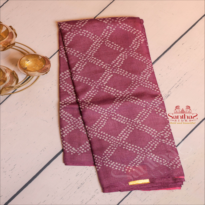  TUSSAR SAREE IN VIOLET COLOUR