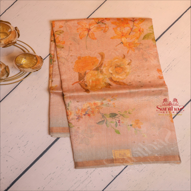  TUSSAR SAREE IN LIGHT PINK COLOUR