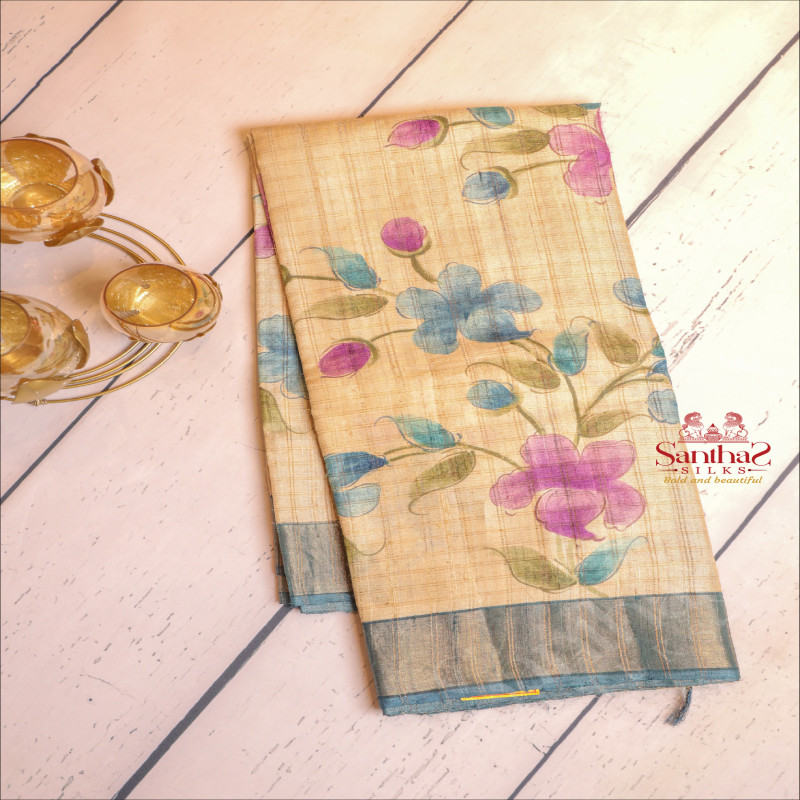  TUSSAR SAREE IN SANDAL COLOUR