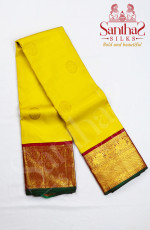 Yellow Green Korvai with Red Border