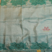CRUSH MATERIAL SAREE WITH CUT WORK EMBORIDERY IN ULTRA MARINE COLOUR