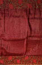 CRUSH MATERIAL SAREE WITH EMBORIDERY IN MAGENTA COLOUR