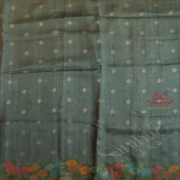 SEMI BANARAS SAREE IN SAPPHIRE BLUE WITH FLORAL WEAVING DESIGN