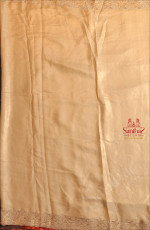 SANDAL COLOUR WORK SAREE WITH STONE PATTERN BORDER WITH SELF BLOUSE