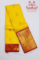 Yellow Body Mango Butta with Evening Morning Korvai Border