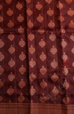 DARK MAGENTA COLOUR KORA ORGANZA SAREE WITH COPPER ZARI BUTTA WITH SELF BLOUSE