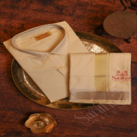 SANDAL COLOUR SHIRT WITH 8 YARD DHOTI