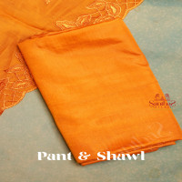 MANGO YELLOW SEMI TUSSAR UNSTITCHED SALWAR SUIT