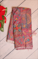  SEMI TUSSAR SAREE WITH LAMBANI WORK IN LIGHT VIOLET COLOUR
