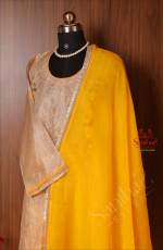golden-colour-tissue-semistitched-salwar-with-pant-dupatta