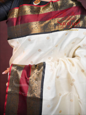 ivory-white-kanjivaram-silk-saree-with-rich-black-zari-border