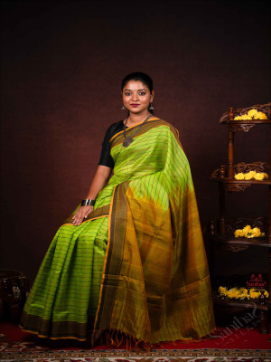 elegant-thread-work-silk-saree