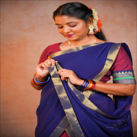 CLASSIC CONTRAST BORDER COTTON SAREE