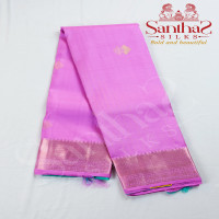 Baby Pink Pure Silk Saree with Self Border