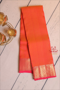 orange-colour-body-with-fancy-embosed-with-contrast-blouse-border