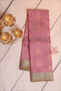 pastel-violet-colour-body-with-golden-zari-big-butta-with-contrast-blouse-border