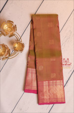 GREEN AND MAGENTA COLOUR MIXED BODY WITH PEACOCK & CHAKRA MOTIFS AND CONTRAST PALLU & BLOUSE