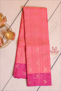 onion-pink-colour-body-with-rosegold-zari-fancy-design-and-contrast-pallu-blouse