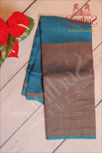 kora-banaras-silk-saree-in-duck-blue-colour