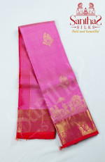 Baby Pink Color Pure Silk Saree with Wedding Theme Border