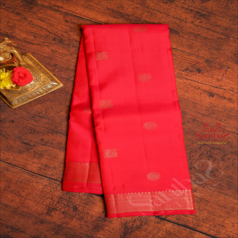 DARK PINK COLOUR BODY WITH ANNAM CHAKKARAM THREAD BUTTA WITH SELF BLOUSE