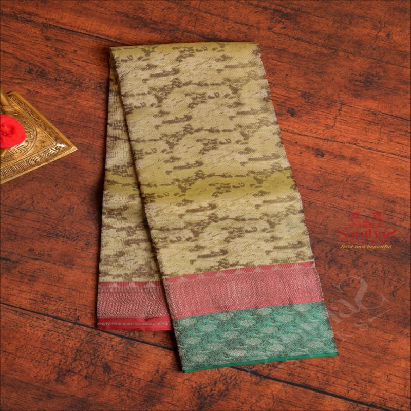 TEA GREEN COLOUR BODY WITH FULLY DIGITAL PRINTED DESIGNS AND CONTRAST PALLU & BLOUSE