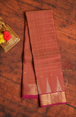 SIENNA BROWN COLOUR BODY WITH ZARI STRIPS WITH CONTRAST BLOUSE & BORDER