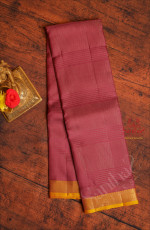 DUSTY PINK COLOUR BODY WITH STRIPS WITH CONTRAST BLOUSE & BORDER