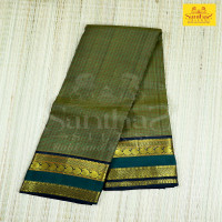 Mehandi Green Thread Checked Body with Adayarpet Green Border