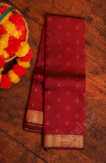 BEETROOT PURPLE COLOUR BODY WITH ZARI BUTTA & SELF BLOUSE