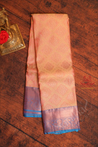crayola-peach-colour-body-with-jacquard-floral-embosed-with-contrast-blouse-border