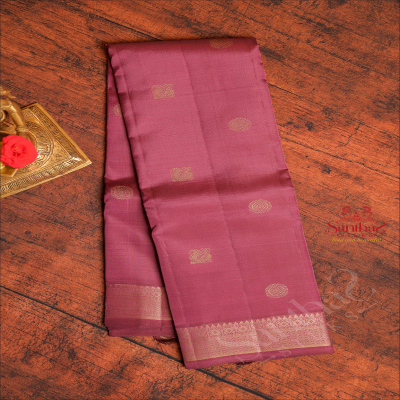 BOYSENBERRY PURPLE COLOUR BODY WITH THREAD ANNAM & CHAKRA BUTTAS AND SELF COLOUR PALLLU & BLOUSE