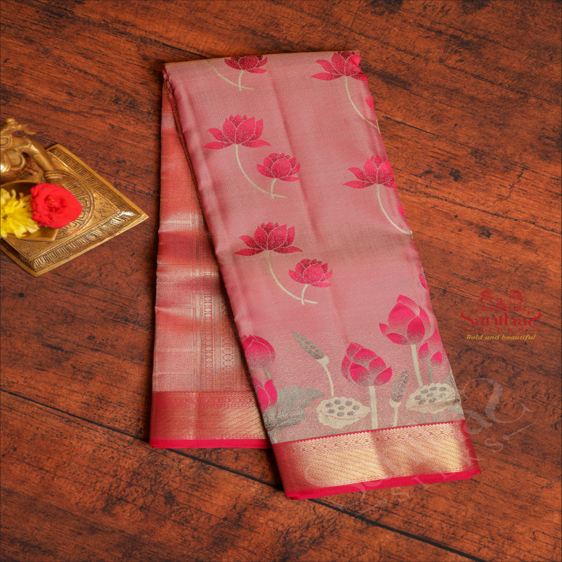MAGENTA COLOUR BODY WITH DIGITAL PRINTED FLOWER DESIGN AND SELF COLOUR PALLU & BLOUSE