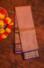 PASTEL PINK COLOUR BODY WITH CONTRAST ZARI COIN BUTTA BORDER & BLOUSE