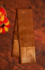 CARAMEL BROWN COLOUR BODY WITH ZARI BUTTA WITH CONTRAST BLOUSE
