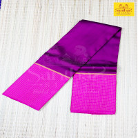 Magenta Plain Body Rani Pink Checked Border