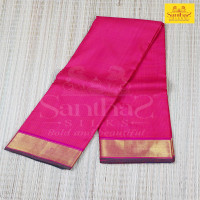 Mangalagiri Tiny Checked Pink Body with Pinkish Green Getti Border